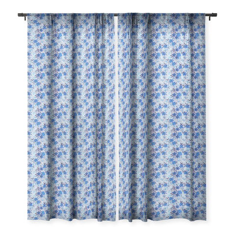 Schatzi Brown Leila Floral Bluebell Sheer Window Curtain