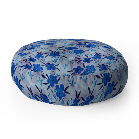 Schatzi Brown Leila Floral Bluebell Floor Pillow Round