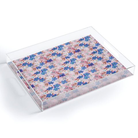 Schatzi Brown Leila Floral Pink Acrylic Tray