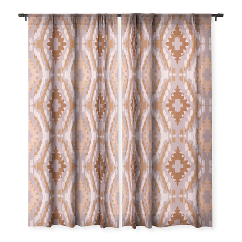 Schatzi Brown Leila Ikat Harvest Sheer Window Curtain
