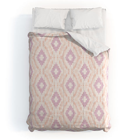 Schatzi Brown Leila Ikat Light Pink Comforter