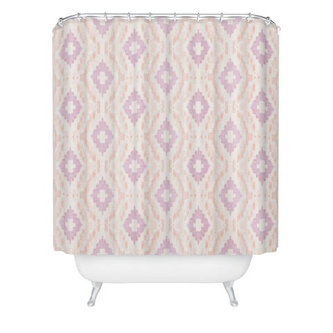 Schatzi Brown Leila Ikat Light Pink Shower Curtain