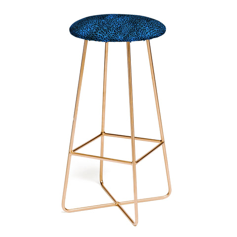 Schatzi Brown Leopard Blue Bar Stool