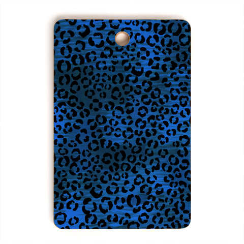 Schatzi Brown Leopard Blue Cutting Board Rectangle