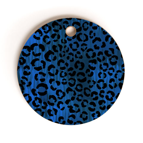 Schatzi Brown Leopard Blue Cutting Board Round