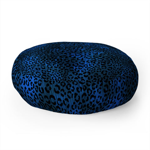 Schatzi Brown Leopard Blue Floor Pillow Round