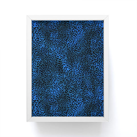 Schatzi Brown Leopard Blue Framed Mini Art Print