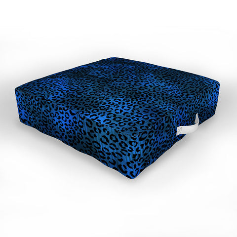 Schatzi Brown Leopard Blue Outdoor Floor Cushion