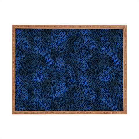 Schatzi Brown Leopard Blue Rectangular Tray