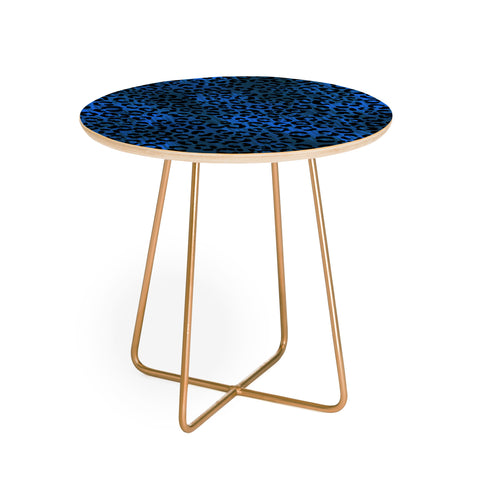 Schatzi Brown Leopard Blue Round Side Table