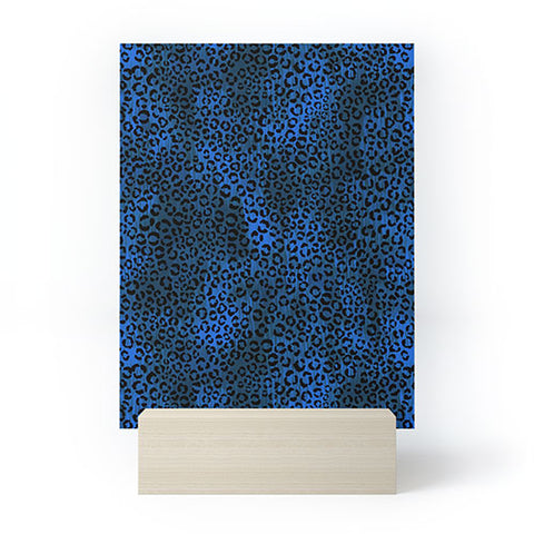 Schatzi Brown Leopard Blue Mini Art Print