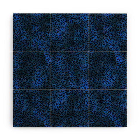 Schatzi Brown Leopard Blue Wood Wall Mural