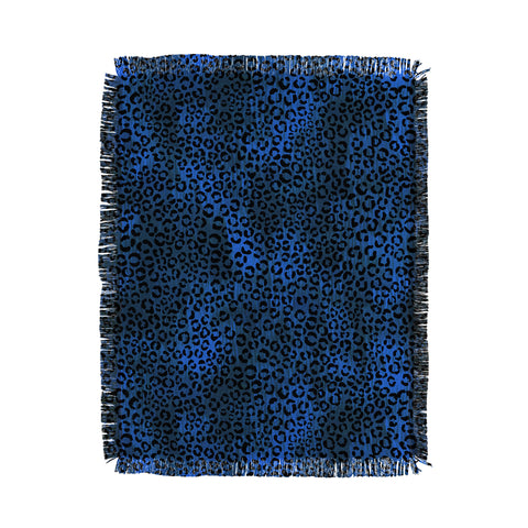 Schatzi Brown Leopard Blue Throw Blanket