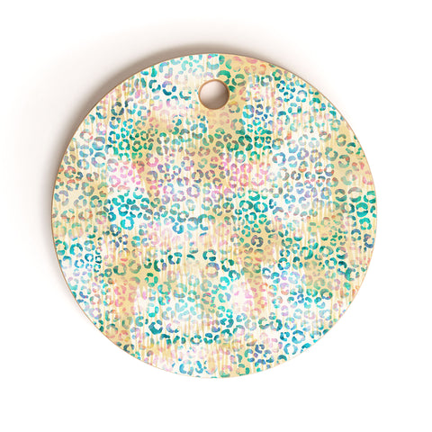 Schatzi Brown Leopard Pattern Snow Cutting Board Round