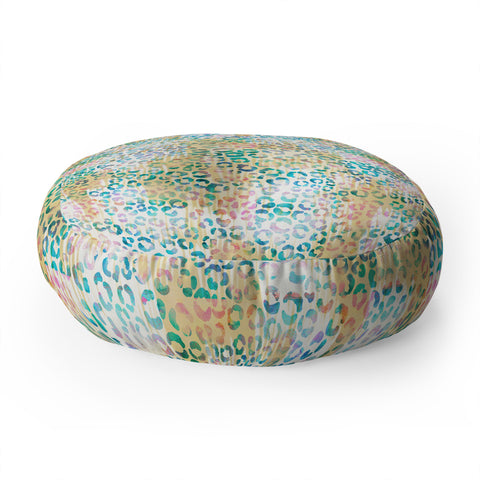 Schatzi Brown Leopard Pattern Snow Floor Pillow Round