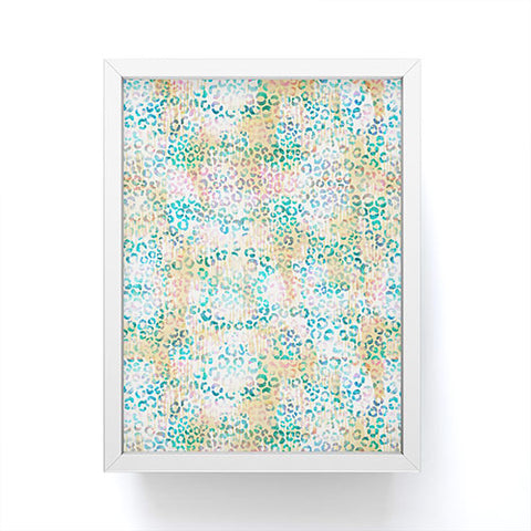 Schatzi Brown Leopard Pattern Snow Framed Mini Art Print