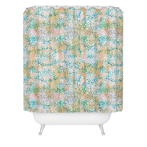 Schatzi Brown Leopard Pattern Snow Shower Curtain