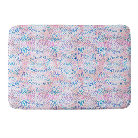 Schatzi Brown Leopard Pink Memory Foam Bath Mat