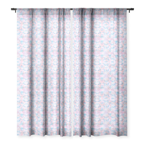 Schatzi Brown Leopard Pink Sheer Window Curtain