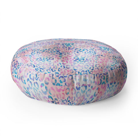 Schatzi Brown Leopard Pink Floor Pillow Round
