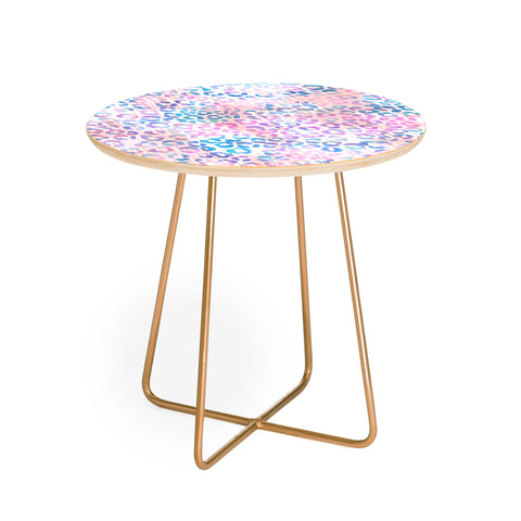 Schatzi Brown Leopard Pink Round Side Table