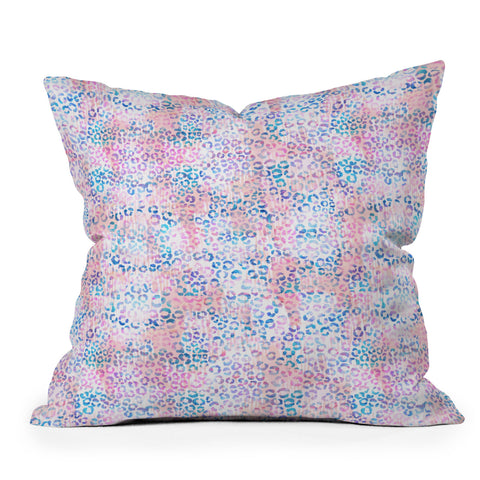 Schatzi Brown Leopard Pink Throw Pillow