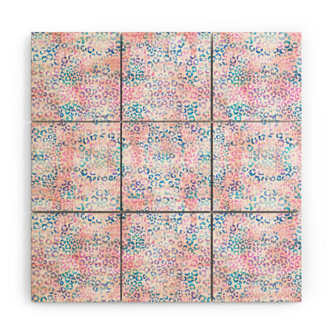 Schatzi Brown Leopard Pink Wood Wall Mural