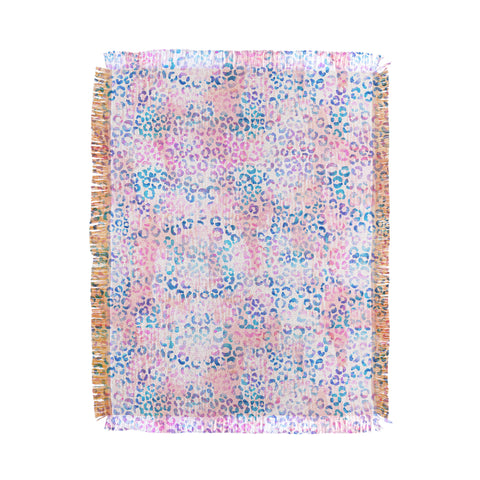Schatzi Brown Leopard Pink Throw Blanket