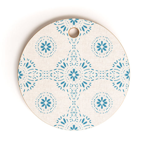 Schatzi Brown Libby Boho Aqua Cutting Board Round