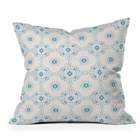 Schatzi Brown Libby Boho Aqua Outdoor Throw Pillow