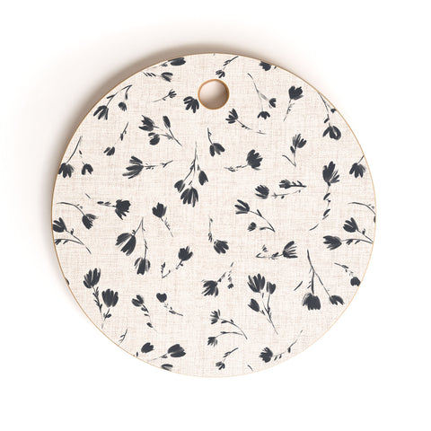 Schatzi Brown Libby Floral Pewter Cutting Board Round