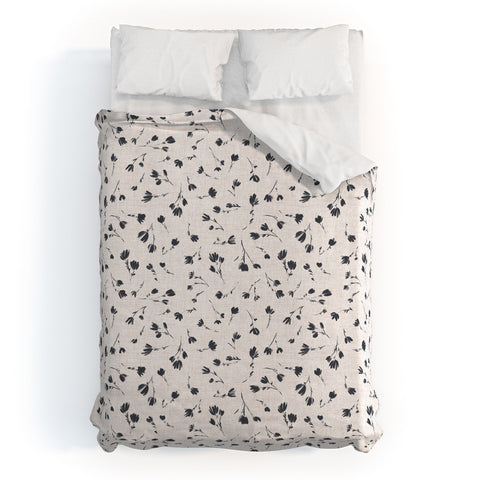 Schatzi Brown Libby Floral Pewter Duvet Cover