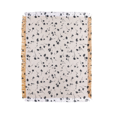 Schatzi Brown Libby Floral Pewter Throw Blanket