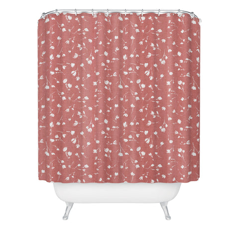 Schatzi Brown Libby Floral Rosewater Shower Curtain