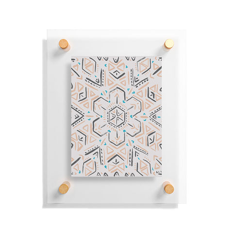 Schatzi Brown Line Tribal Mandala 1a Floating Acrylic Print