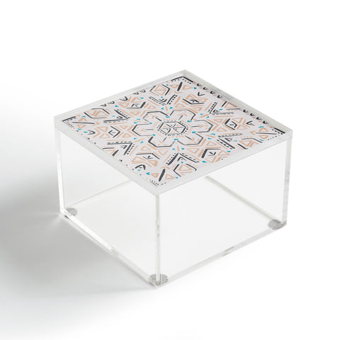 Schatzi Brown Line Tribal Mandala 1a Acrylic Box