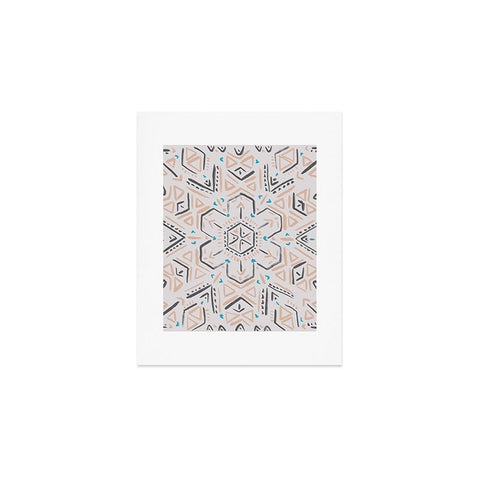 Schatzi Brown Line Tribal Mandala 1a Art Print