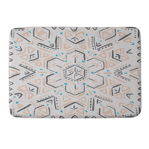 Schatzi Brown Line Tribal Mandala 1a Memory Foam Bath Mat