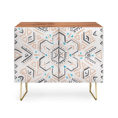 Schatzi Brown Line Tribal Mandala 1a Credenza