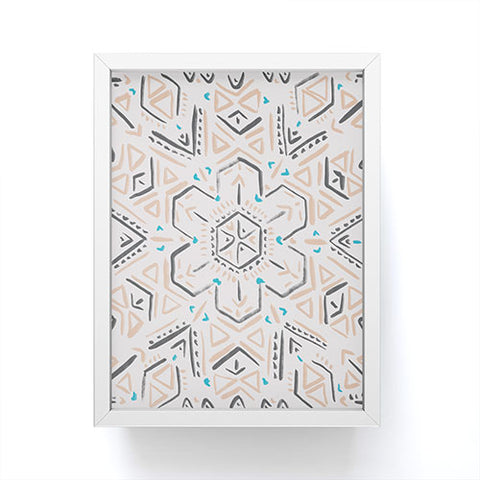 Schatzi Brown Line Tribal Mandala 1a Framed Mini Art Print