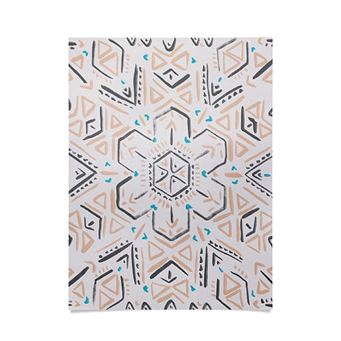 Schatzi Brown Line Tribal Mandala 1a Poster