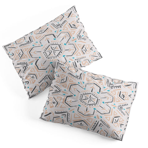 Schatzi Brown Line Tribal Mandala 1a Pillow Shams