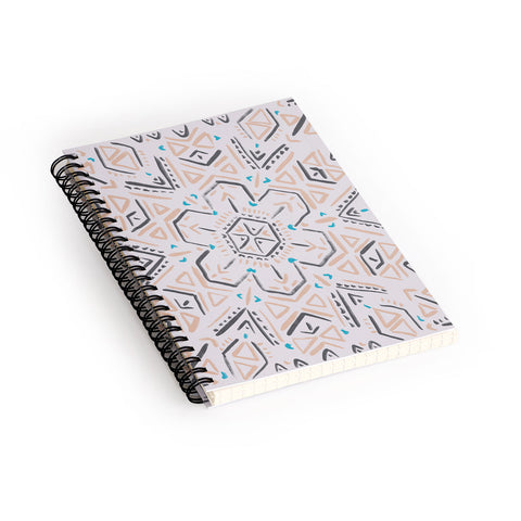 Schatzi Brown Line Tribal Mandala 1a Spiral Notebook