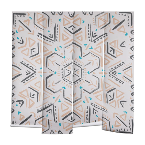 Schatzi Brown Line Tribal Mandala 1a Wall Mural