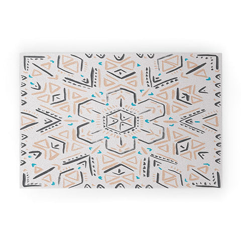 Schatzi Brown Line Tribal Mandala 1a Welcome Mat