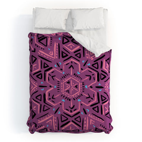 Schatzi Brown Line Tribal Mandala 1D Comforter