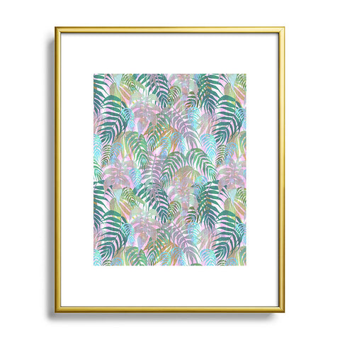 Schatzi Brown Lost in the Jungle pink green Metal Framed Art Print