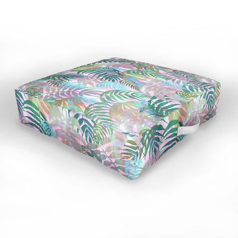 Schatzi Brown Lost in the Jungle pink green Outdoor Floor Cushion