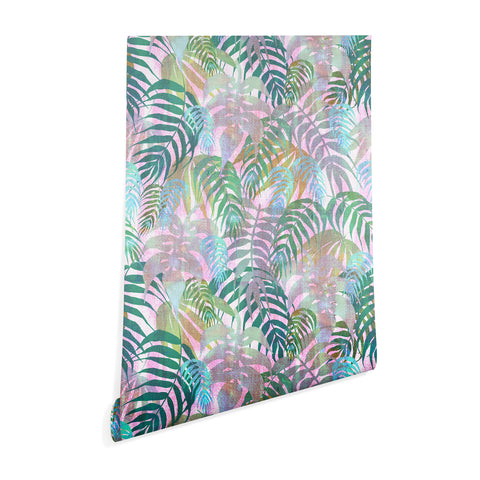 Schatzi Brown Lost in the Jungle pink green Wallpaper
