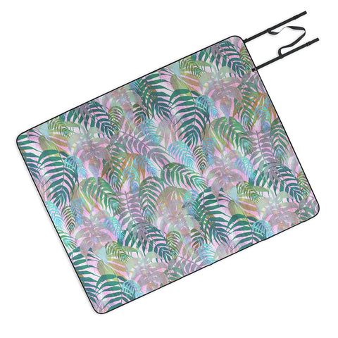 Schatzi Brown Lost in the Jungle pink green Picnic Blanket